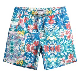 maamgic Mens Swim Trunks Quick Dry Swim Shorts with Mesh Lining Funny Swimwear Bathing Suits 7inch Hawaii Floral Medium