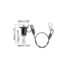 PATIKIL Quick Release Pin 1/4" x 0.39", Ball Locking Pin 304 Stainless Steel Quick Release Fastening Safety Locating Pins with Push Button 25 cm Lanyard Cable (6 x 10mm)