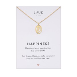 LUUK LIFESTYLE Delicate Necklace with Pendant Made of Waterproof Stainless Steel, Gift for Women, Modern Jewellery Design, in Silver, Gold and Rose, Stainless Steel