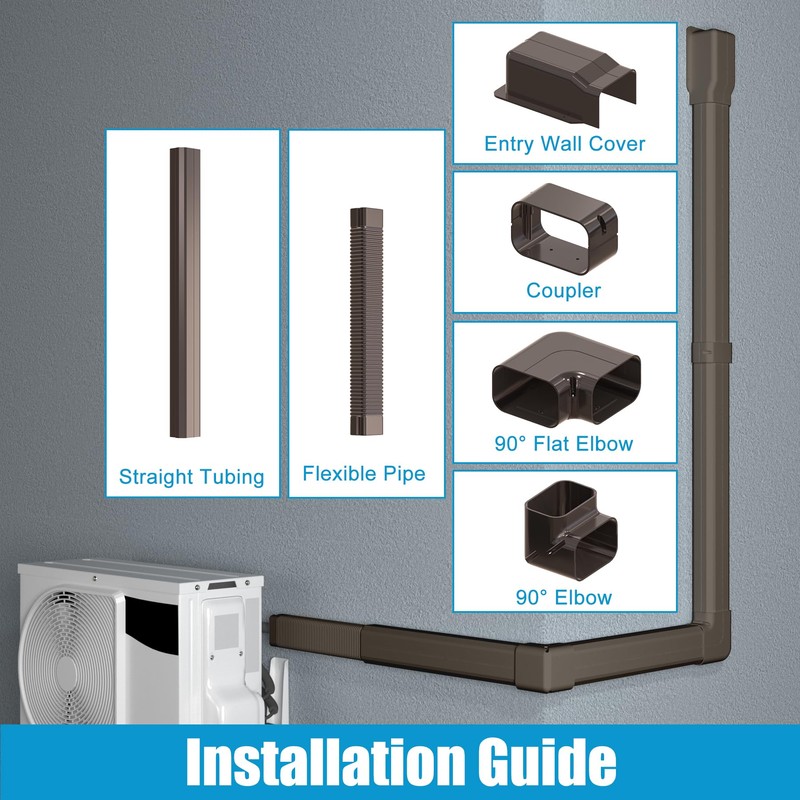 Air Jade 25Ft Mini Split Line Set Cover, 4" Decorative