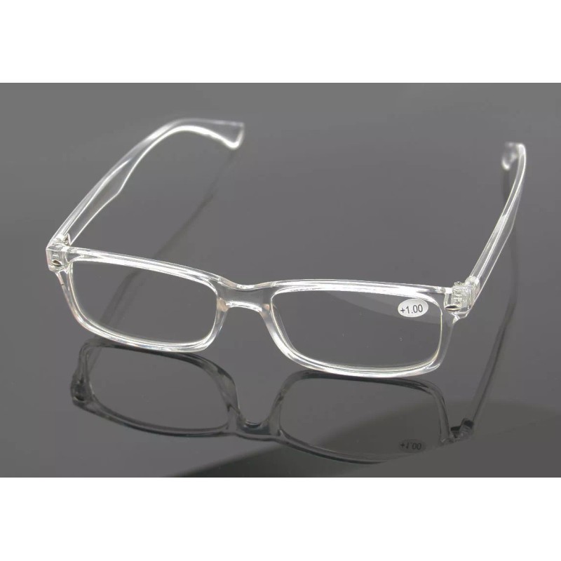V.W.E. 2 Pairs Clear Frame Rectangular Reading Glasses - No
