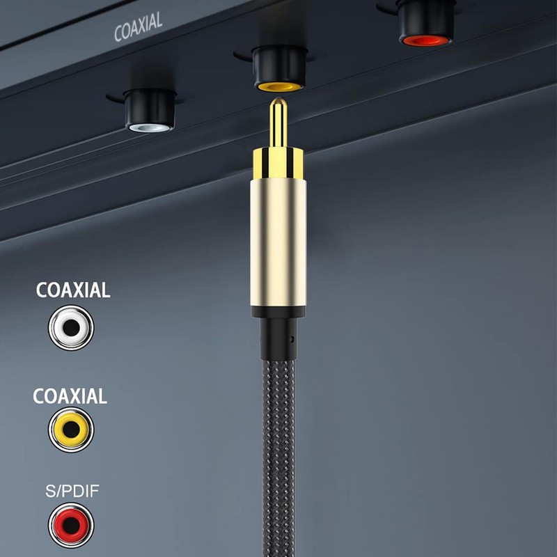 tunghey 2Pack Subwoofer Cable, Dual Shielded Subwoofer RCA Cable Gold-Plated