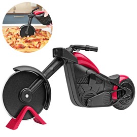 Wjelet Pizza Cutter Wheel, Motorbike Design with Super Sharp Stainless Steel Blade, Bike Pizza Cutter, Novelty Pizza Cutter, Perfect for Creative Gifts