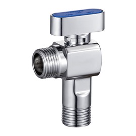 SUBMARINE Angle Stop Valve, Brass Material, 1/2'' Inlet and Outlet Caliber, 1/4 Turn Shut Off Valve, With 3/8'' Adapter, Hot and Cold Water, Suitable for Bathroom and Pipeline