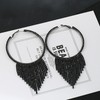 Chandelier Earrings Tassel Rhinestone Hoop Earrings Chandelier Fringe Chain Big