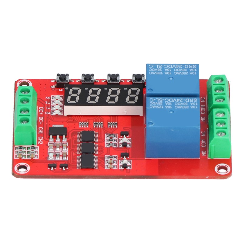 Time Delay Relay Multi Functional 2-Channel Self Lock Cycle Timing
