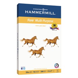 Hammermill 103192 Fore Mp Multipurpose Paper, 96 Brightness, 20Lb, 11 X 17, White, 500/Ream