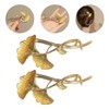 LALAFINA 2pcs Ginkgo Biloba Clip Womens Hair Clips Green Leaf
