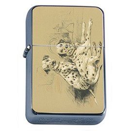Perfection In Style Silver Flip Top Oil Lighter Vintage Dog Design 015