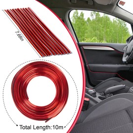 20PCS Car Air Conditioner Decoration Strip - Red Air Vent Outlet Trim Decoration and 33Ft Car Interior Trim Strips with Installing Tool DIY Flexible Interior Accessories Suitable for Most Vehicles