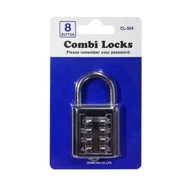 Combi-Lock CL-504 DH0006 8-Digit Combination Padlock 1 Piece 2ea