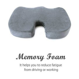 HomDSim Coccyx Orthopedic Memory Foam Seat Cushion for Chair Car Office Home Bottom Seats Massage Cushion (Gray)