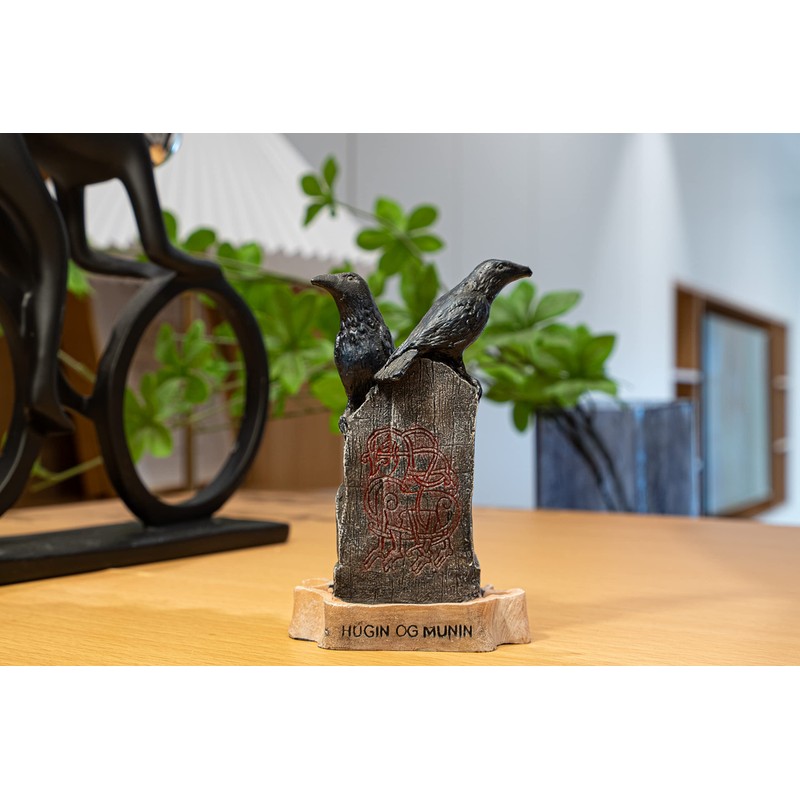 EASCHEER Hugin OG Munin Statue 3" Collectible Figurine Statue Sculpture