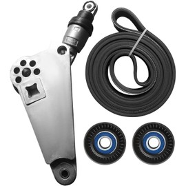 4627038AA-KIT Drive Belt Kit with Belt Tensioner & Idler Pulleys Replacement for Jeep Wrangler JK 3.6L 2012-2018, 4627038AA