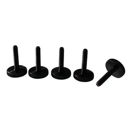 PrecisionGeek Knurled Thumb Screws M3 x 15mm, Black Anodized Aluminium, 12mm Head Diameter, Flat Straight Knurl, DIN 653, Pack of 5, for DIY & Electronics