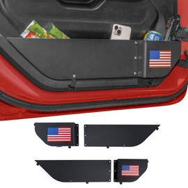 2 Pack Metal Front Door Storage Pockets Compatible with Wrangler JL JLU 4XE 2018-2025 & Gladiator JT 2020-2025 Interior Accessories Door Insert Organizer Box