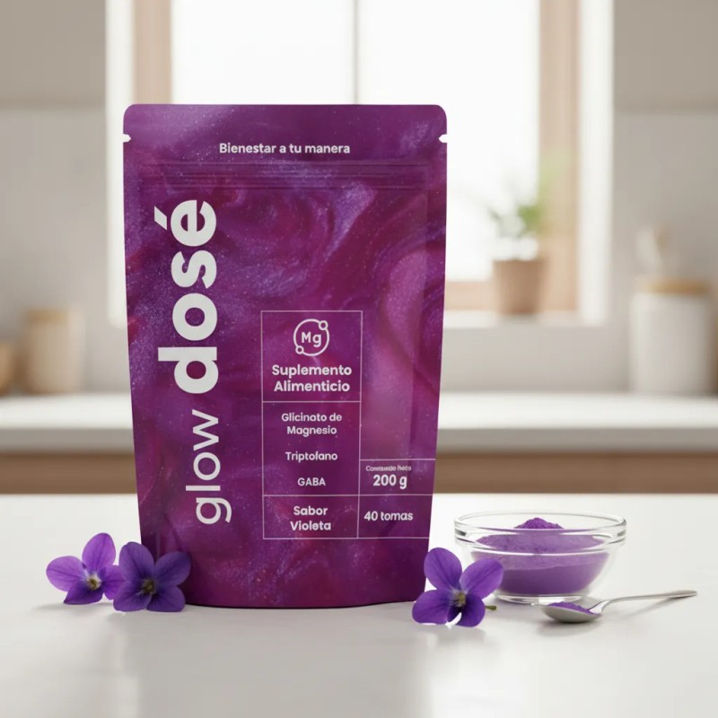 Dose Suplementos Glow Magnesio Colageno 200 Grs Sfn Violeta