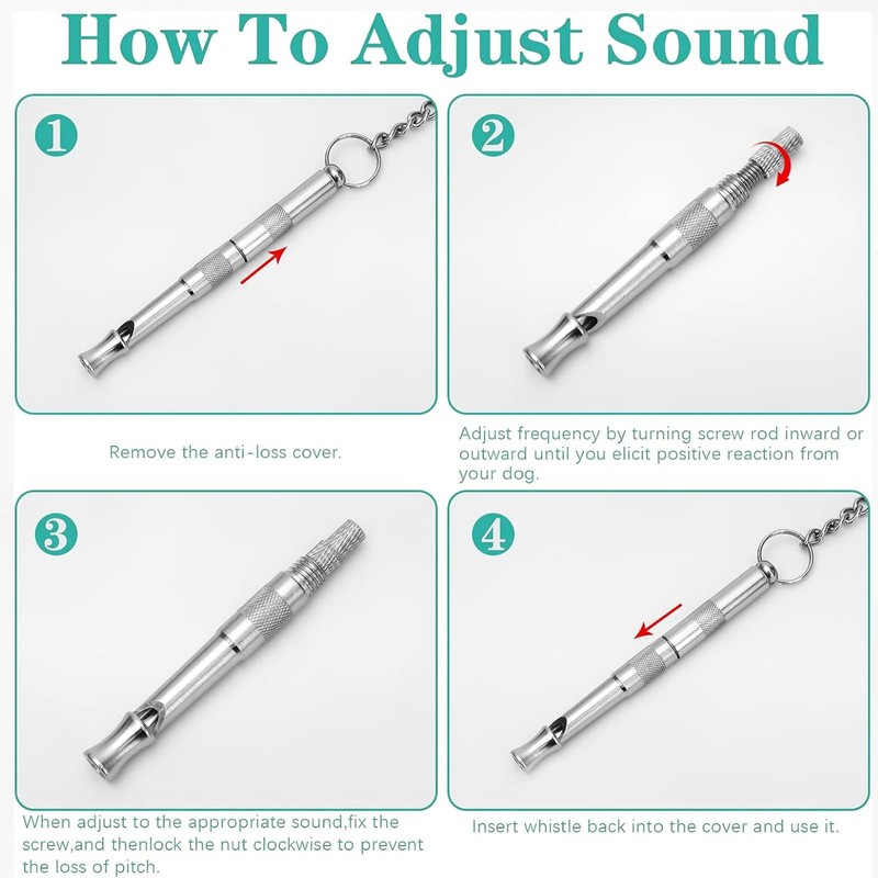 AHEJIOO Dog Whistle Rütter Recall - Metal Whistle with Necklace