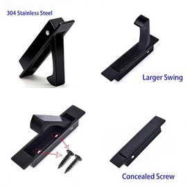 Dontay Pocket Door Handles Edge Pull, Professional Stainless Steel 304, Flush Mount Doors Pull for Pocket Sliding Door (Matte Black, 2)