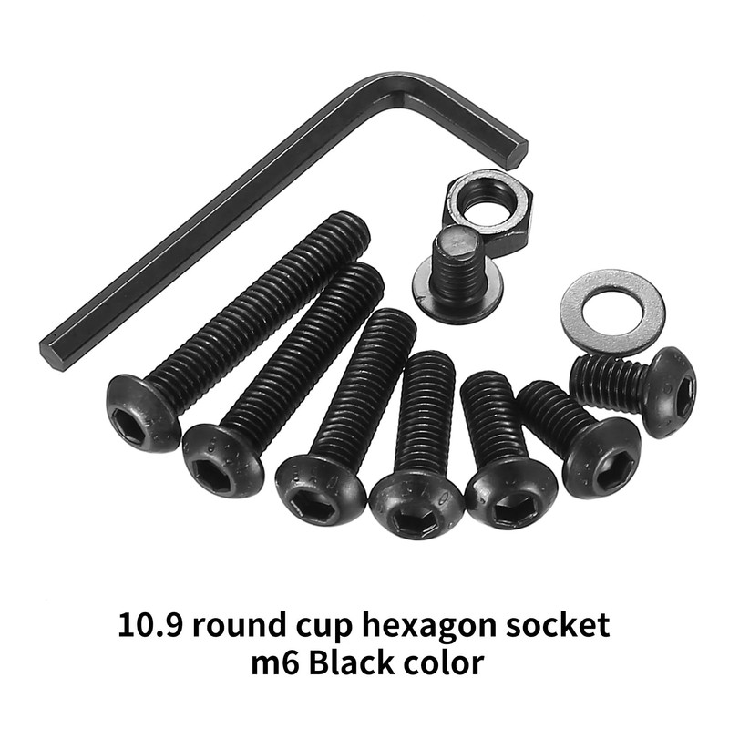 169 Piece M6 Screws Set, Black Allen Screws Nuts Set