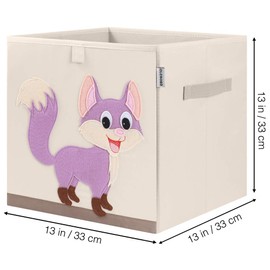CLCROBD Foldable Animal Cube Storage Bins Fabric Toy Box/Chest/Organizer for Kids Nursery, 13 inch (Fox)