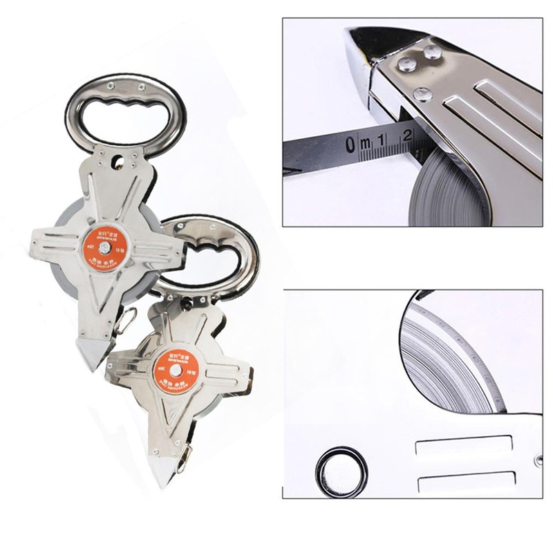 Retractable Reel Tape Measure Stainless Steel Measuring Metric Ruler Construction