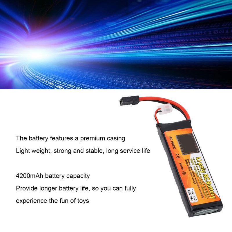 7.4V 4200mAh 45C 2S LiPo Battery FPV Racing Drone Lithium