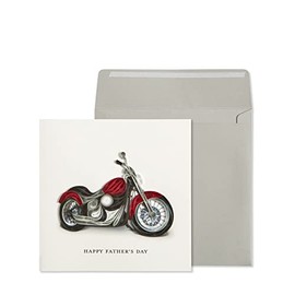 NIQUEA.D Father's Day Card, Motorcycle, Includes a Unique Sentiment and Coordinating Envelope (NFD-0004)