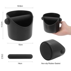 CheurYae Coffee Knock Box,0.45L Espresso Knock Box,Coffee Knock Box Small,Coffee Bin with Removable Metal Knock Bar and Non-Slip Base