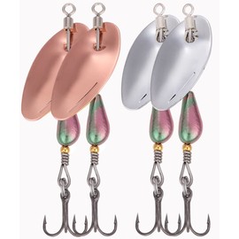 Contyu Mountain Stream Spinner Trout Lure Set | 0.1 oz (3.3 g) Treble Hook Mounted Small Stream Area (0.1 oz (3.3 g) / 35 mm, Color A (Set of 4))