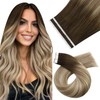Moresoo Real Hair Extensions Tape-In Blonde Hair Extensions Real Hair