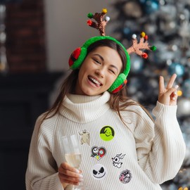 Jefuzh Christmas Iron on Patches, Embroidered Applique Frightened Night Iron on Patches for Clothes, Hats, Jeans, Skirts, Backpacks, Etc(11PCS)