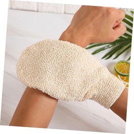 WOONEKY 4Pcs Exfoliating Body Scrub Gloves Unisex Bath Gloves for Spa Dead Skin Cell Remover Lightweight and Compact for Shower and Skin Cleaning