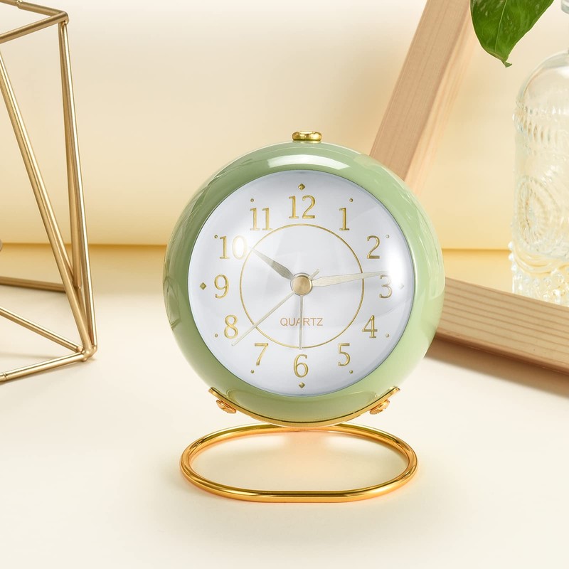 Tetino Analog Alarm Clocks,Retro Backlight Cute Simple Design Small Desk