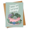 PEONYNFOX Wishing You A Succulent Birthday Card for Cactus Lovers