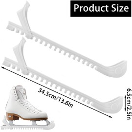 MaoMaoCha Ice Skate Guards Ice Skate Blade Covers Ice Skating Protector with Adjustable Buckle Ice Hockey Skate Equipment Accessories for Kids Adults Ice Skating, Figure Skates, Hockey (White)