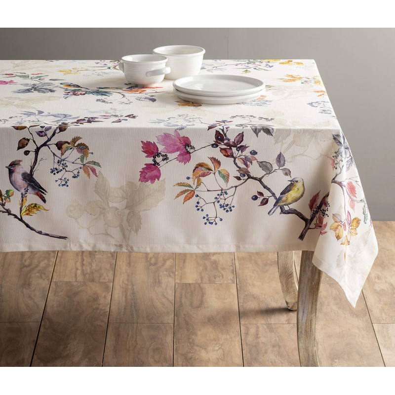 Maison d'Hermine Equinoxe, Beige 100% Cotton Tablecloth for the Kitchen,