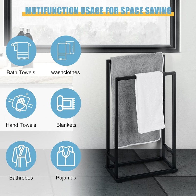 Towel Racks for Bathroom, 2 Tier Standing Stainless Steel Towel