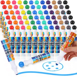Crtiin 72 Pack Mixed Colors Set of Bingo Daubers Dot Markers Bulk Bingo Supplies in 12 Colors Dot Art Markers 1.28 oz Paint Craft Ideal for Art and Crafts Painting Supplies Drawing Coloring