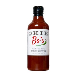 OkieBo's BBQ Sauce - Serrano, Oklahoma Style. Perfect Condiment for Pork, Ribs, Brisket, Salmon, Chicken and Much More
