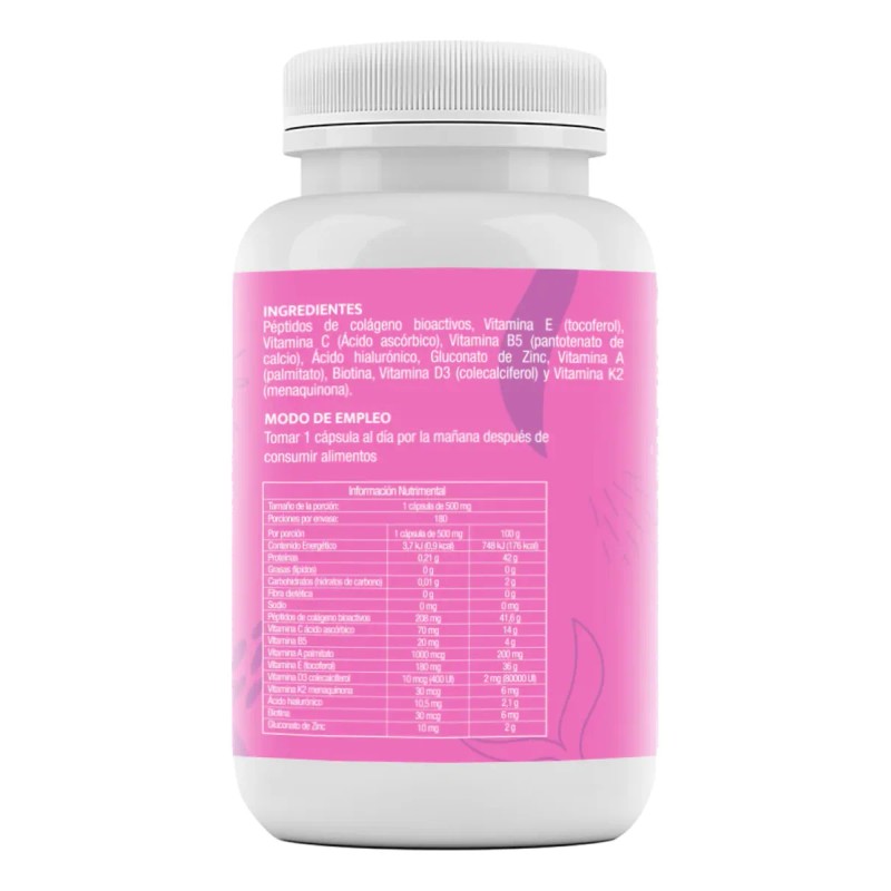 Vitaminas Cabello Piel Uas Peptidos De Colageno 180 Caps Sin
