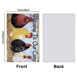 SUPERDANT Hühnerstall Metallschild Vintage Blechschild Willkommen In Unserem Hühnerstall Wandposter Blechschild Vintage Deko Metallplakette Für Zuhause Wohnzimmer Bauernhaus Wandkunst