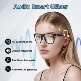 Smart Glasses, Bluetooth Audio Glasses for Men and Women, Built-in Open-Ear Dual Stereo Microphone and Speaker, Sunglasses with Blue Light Filter and Polarized UV Protection Lenses, E13-C