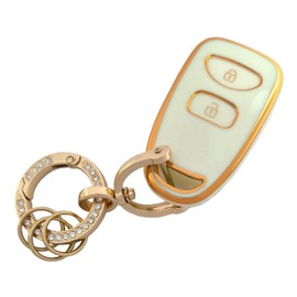 Key Fob Cover for Hyundai/Kia Soft TPU Car Key Shell Case Protector Compatible with Hyundai Accent Elantra Sonata Tucson Kia Rio Sorento Soul Spectra Sportage Tucson Forte Optima 2 Button + Panic