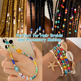 ZHIYUXI 1000PCS 5 Styles Pink Pony Beads Bulk for Bracelets Making 6x9mm Hair Beads for Braids Kandi Bead for Crafts Making