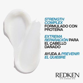 REDKEN - Mascarilla Extreme | Mascarilla intensiva fortalecedora y reparadora para cabello dañado | Repara, brinda fuerza y revitaliza las zonas más frágiles del cabello | Con Strength Complex, enriquecido con Proteínas y Keratina |