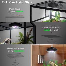 LED UVB Light for Reptiles, 8W UVA UVB Lamp – Timer Switch, Adjustable Brightness, Ferguson Zones 1-4, Energy-Efficient, UVI Lamp for Bearded Dragons, Chameleon, Lizard, Snake, Non-Heating Equipment