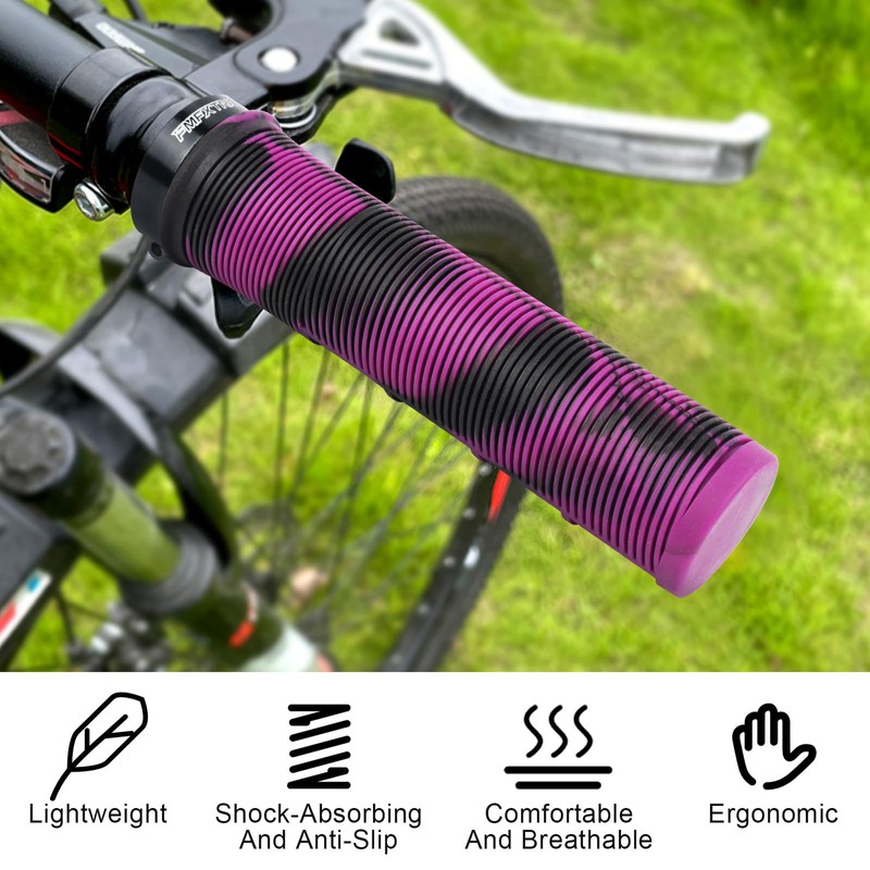 Bicycle Grips Ergonomic Rubber MTB Grips with Aluminium Lock and