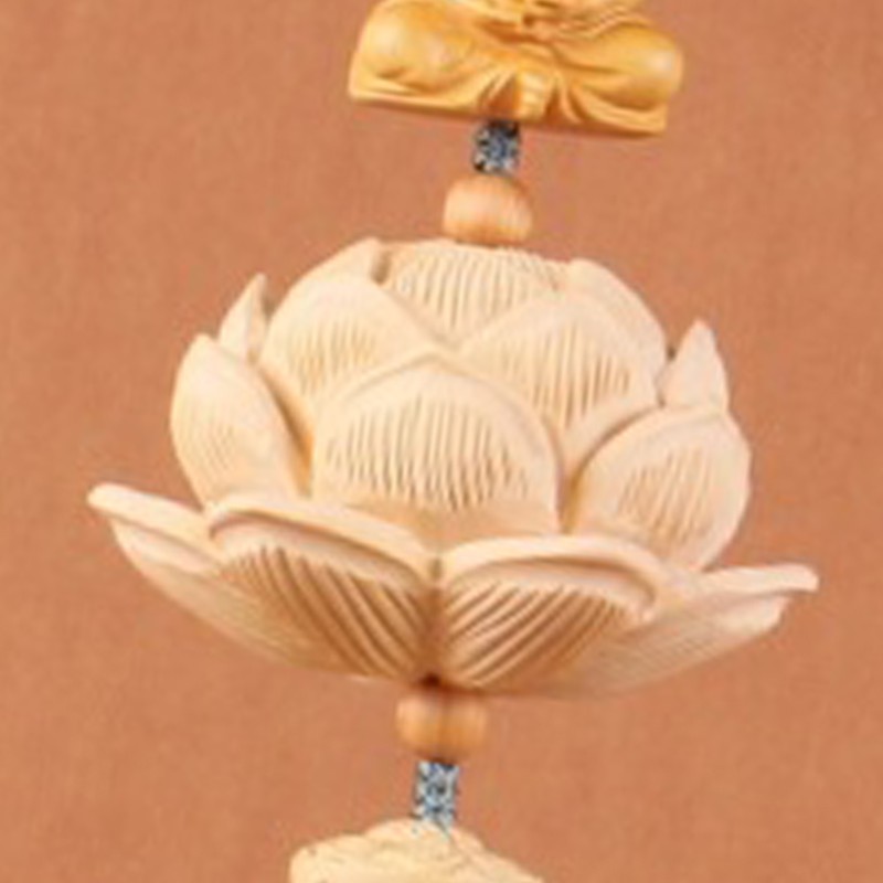 Car Pendant Decorative Hand Carved Lotus Rearview Mirror Hanging Ornament