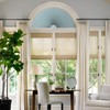 100% Light Blocking Arch Window Shades, Pleated Fabric Half Circle